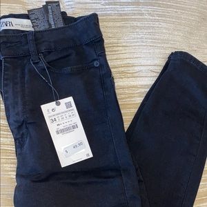 NWT zara premium high waist black jeans
